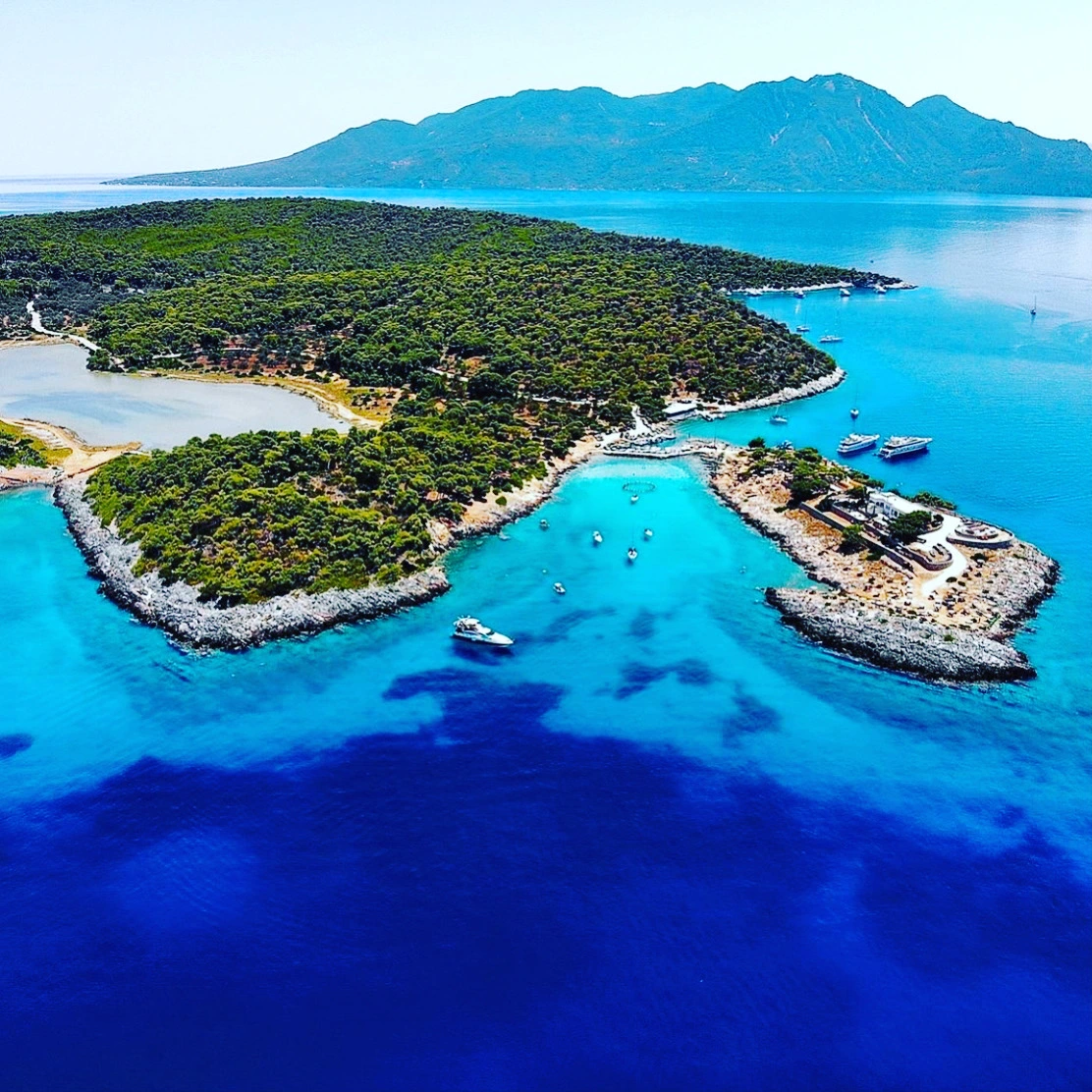 Aponisos beach aerial picture