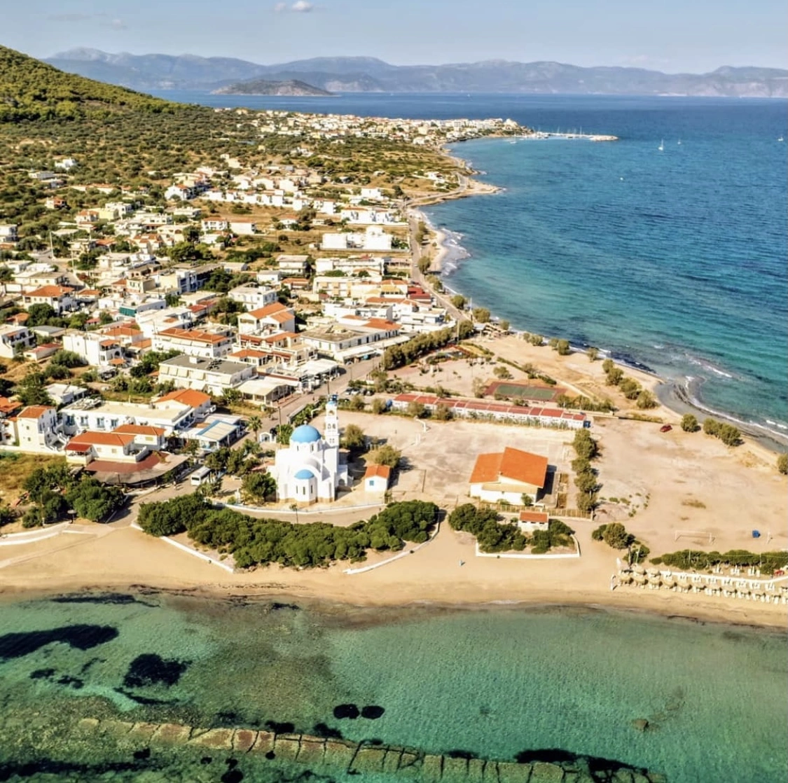 agistri picture from above at Skala village